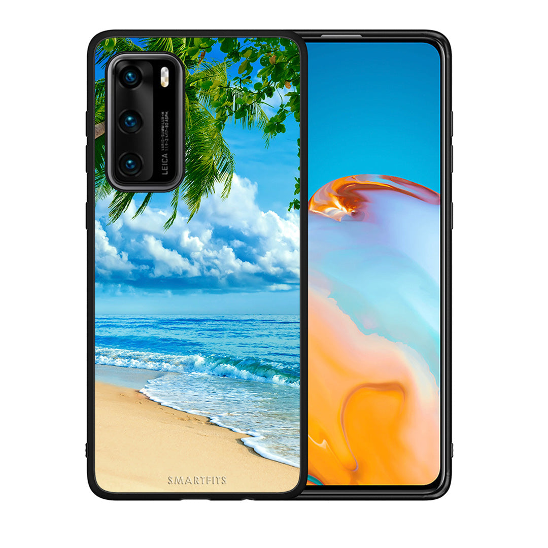 Θήκη Huawei P40 Beautiful Beach από τη Smartfits με σχέδιο στο πίσω μέρος και μαύρο περίβλημα | Huawei P40 Beautiful Beach case with colorful back and black bezels