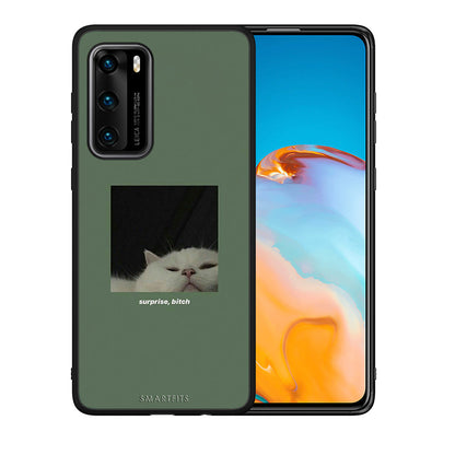 Θήκη Huawei P40 Bitch Surprise από τη Smartfits με σχέδιο στο πίσω μέρος και μαύρο περίβλημα | Huawei P40 Bitch Surprise case with colorful back and black bezels