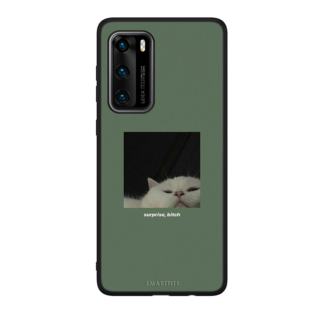 Huawei P40 Bitch Surprise θήκη από τη Smartfits με σχέδιο στο πίσω μέρος και μαύρο περίβλημα | Smartphone case with colorful back and black bezels by Smartfits