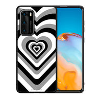 Thumbnail for Θήκη Huawei P40 Black Hearts από τη Smartfits με σχέδιο στο πίσω μέρος και μαύρο περίβλημα | Huawei P40 Black Hearts case with colorful back and black bezels