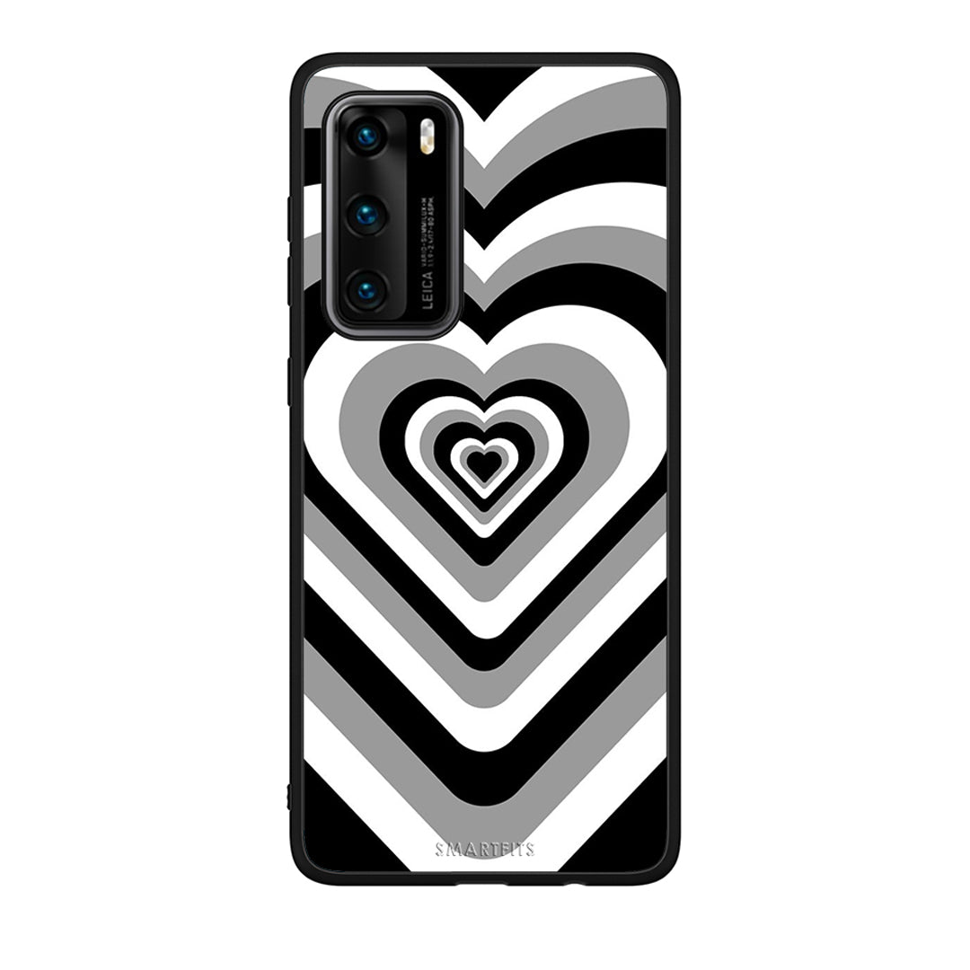Huawei P40 Black Hearts θήκη από τη Smartfits με σχέδιο στο πίσω μέρος και μαύρο περίβλημα | Smartphone case with colorful back and black bezels by Smartfits
