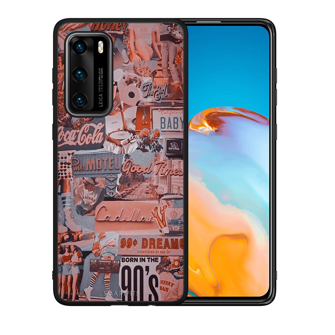 Θήκη Huawei P40 Born In 90s από τη Smartfits με σχέδιο στο πίσω μέρος και μαύρο περίβλημα | Huawei P40 Born In 90s case with colorful back and black bezels