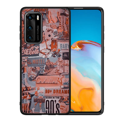 Θήκη Huawei P40 Born In 90s από τη Smartfits με σχέδιο στο πίσω μέρος και μαύρο περίβλημα | Huawei P40 Born In 90s case with colorful back and black bezels