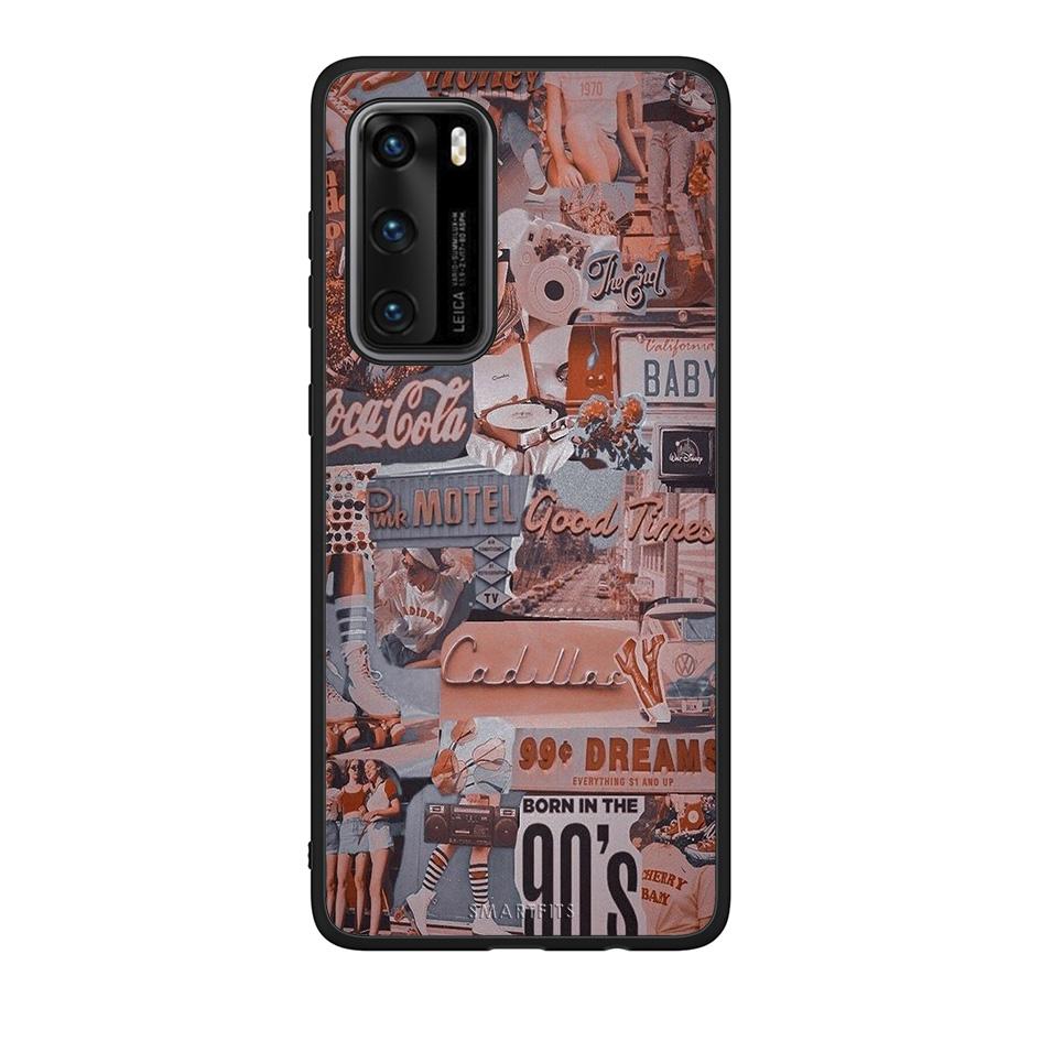 Huawei P40 Born In 90s θήκη από τη Smartfits με σχέδιο στο πίσω μέρος και μαύρο περίβλημα | Smartphone case with colorful back and black bezels by Smartfits