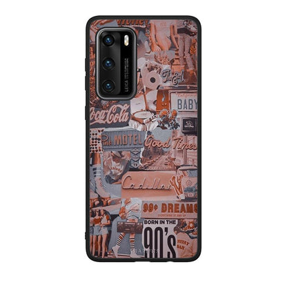 Huawei P40 Born In 90s θήκη από τη Smartfits με σχέδιο στο πίσω μέρος και μαύρο περίβλημα | Smartphone case with colorful back and black bezels by Smartfits