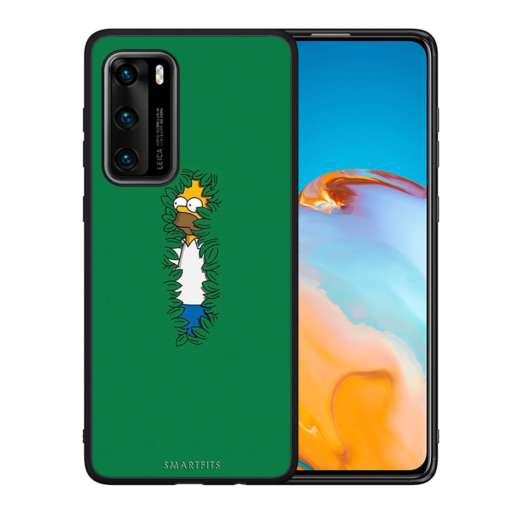 Θήκη Αγίου Βαλεντίνου Huawei P40 Bush Man από τη Smartfits με σχέδιο στο πίσω μέρος και μαύρο περίβλημα | Huawei P40 Bush Man case with colorful back and black bezels