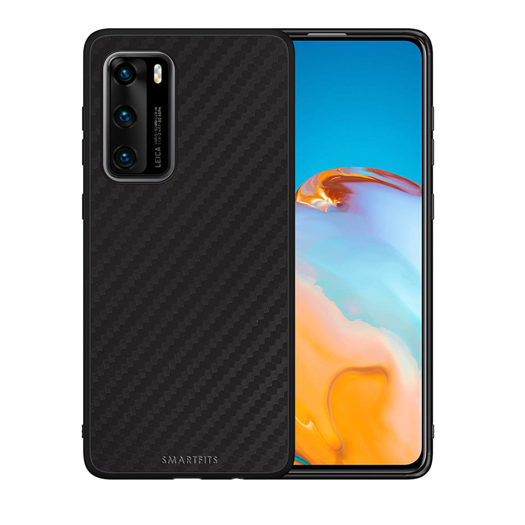 Θήκη Huawei P40 Carbon Black από τη Smartfits με σχέδιο στο πίσω μέρος και μαύρο περίβλημα | Huawei P40 Carbon Black case with colorful back and black bezels