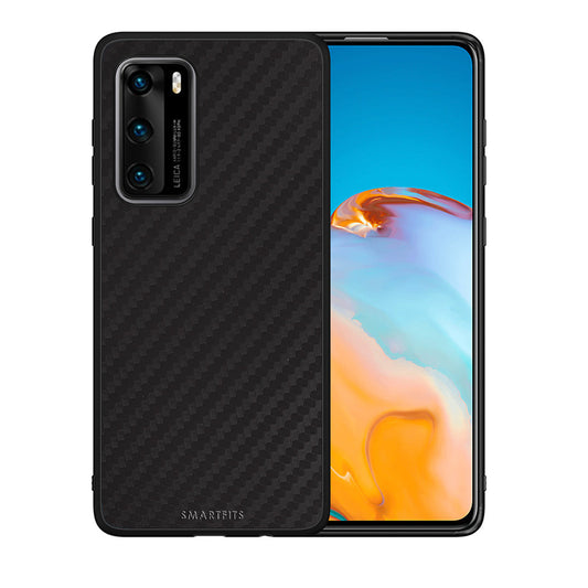 Θήκη Huawei P40 Carbon Black από τη Smartfits με σχέδιο στο πίσω μέρος και μαύρο περίβλημα | Huawei P40 Carbon Black case with colorful back and black bezels