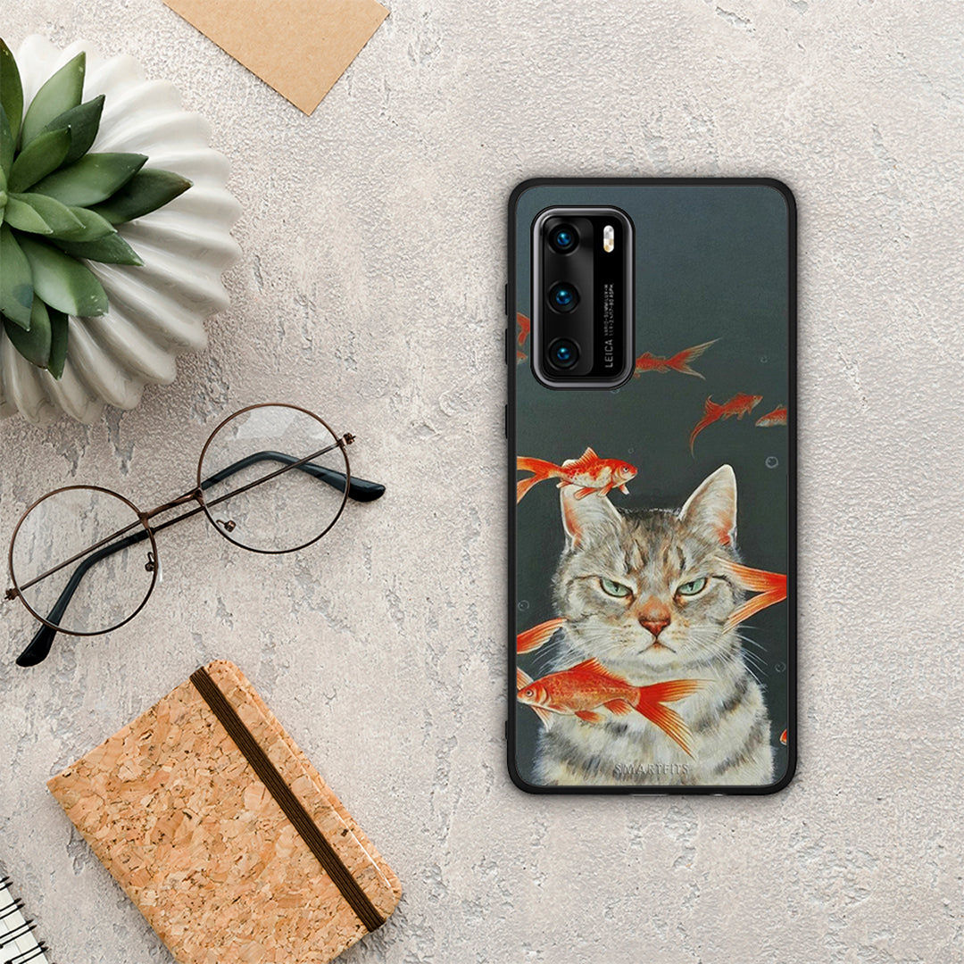 Cat Goldfish - Huawei P40 θήκη