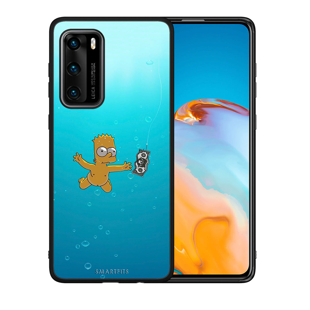 Θήκη Huawei P40 Chasing Money από τη Smartfits με σχέδιο στο πίσω μέρος και μαύρο περίβλημα | Huawei P40 Chasing Money case with colorful back and black bezels