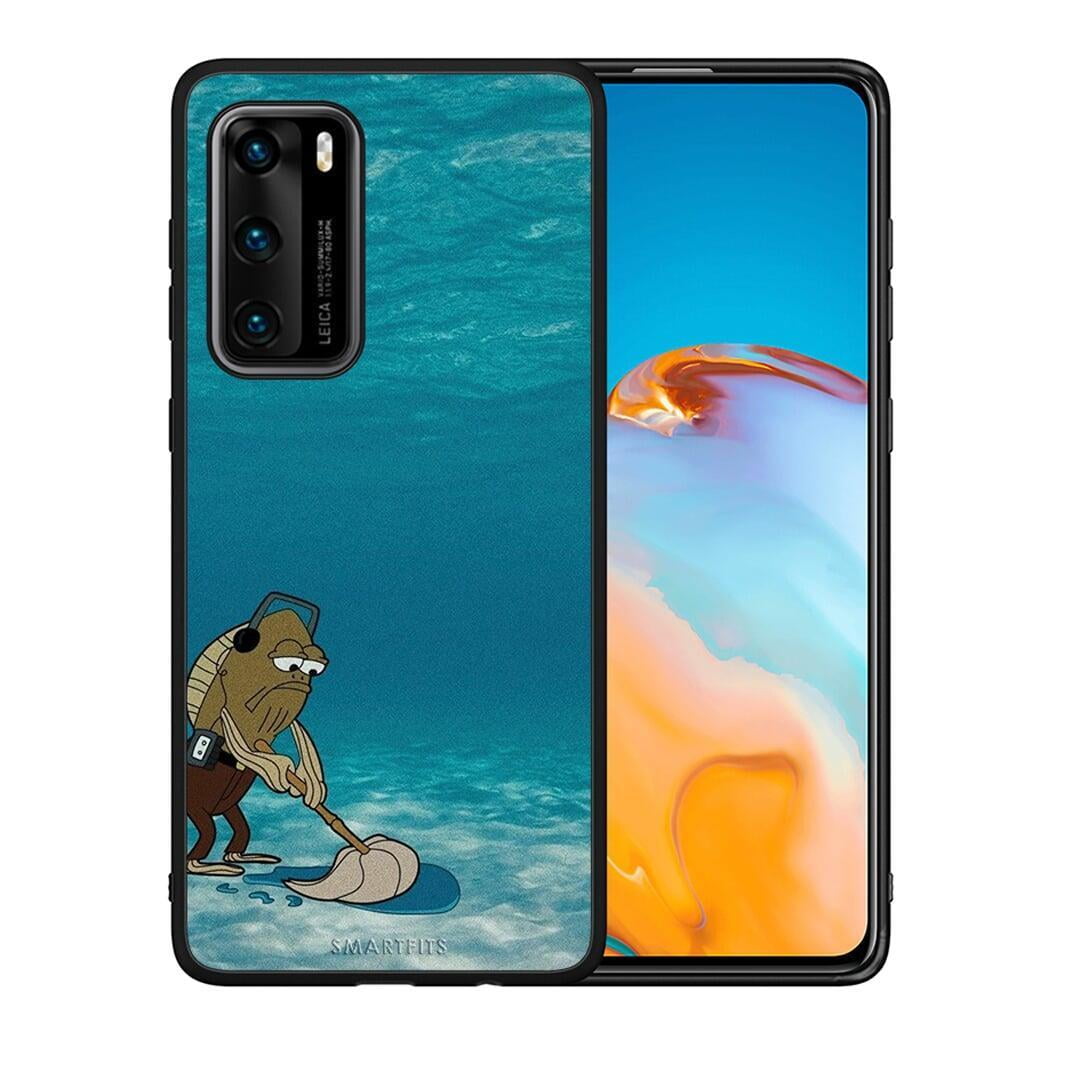 Θήκη Huawei P40 Clean The Ocean από τη Smartfits με σχέδιο στο πίσω μέρος και μαύρο περίβλημα | Huawei P40 Clean The Ocean case with colorful back and black bezels