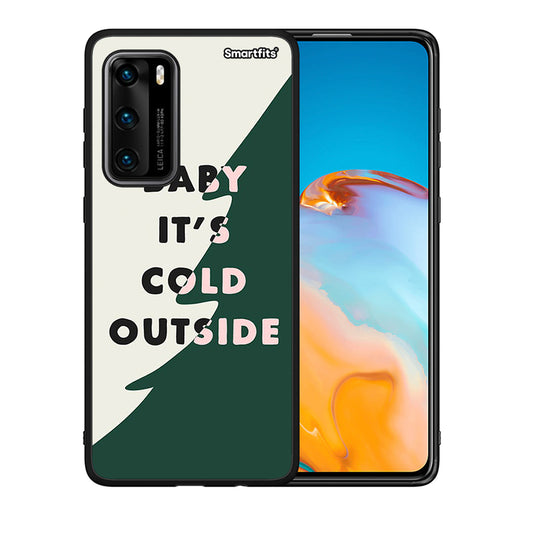 Θήκη Huawei P40 Cold Outside από τη Smartfits με σχέδιο στο πίσω μέρος και μαύρο περίβλημα | Huawei P40 Cold Outside case with colorful back and black bezels