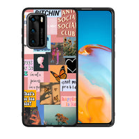 Thumbnail for Θήκη Αγίου Βαλεντίνου Huawei P40 Collage Bitchin από τη Smartfits με σχέδιο στο πίσω μέρος και μαύρο περίβλημα | Huawei P40 Collage Bitchin case with colorful back and black bezels