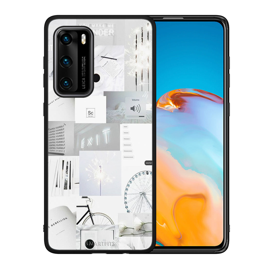 Θήκη Αγίου Βαλεντίνου Huawei P40 Collage Make Me Wonder από τη Smartfits με σχέδιο στο πίσω μέρος και μαύρο περίβλημα | Huawei P40 Collage Make Me Wonder case with colorful back and black bezels