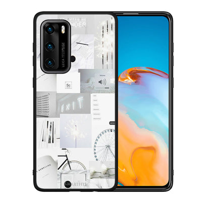 Θήκη Αγίου Βαλεντίνου Huawei P40 Collage Make Me Wonder από τη Smartfits με σχέδιο στο πίσω μέρος και μαύρο περίβλημα | Huawei P40 Collage Make Me Wonder case with colorful back and black bezels