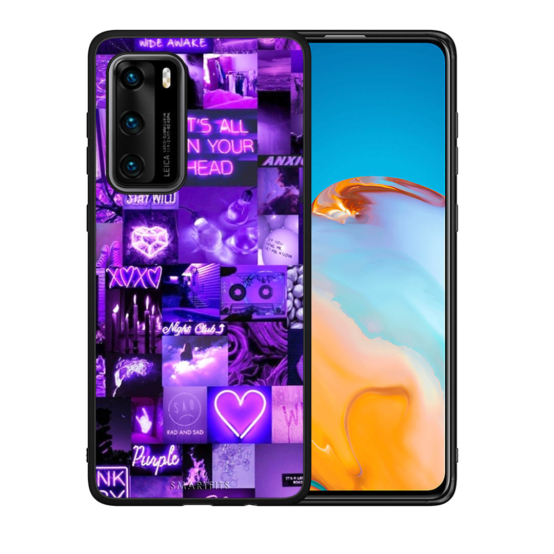 Θήκη Αγίου Βαλεντίνου Huawei P40 Collage Stay Wild από τη Smartfits με σχέδιο στο πίσω μέρος και μαύρο περίβλημα | Huawei P40 Collage Stay Wild case with colorful back and black bezels