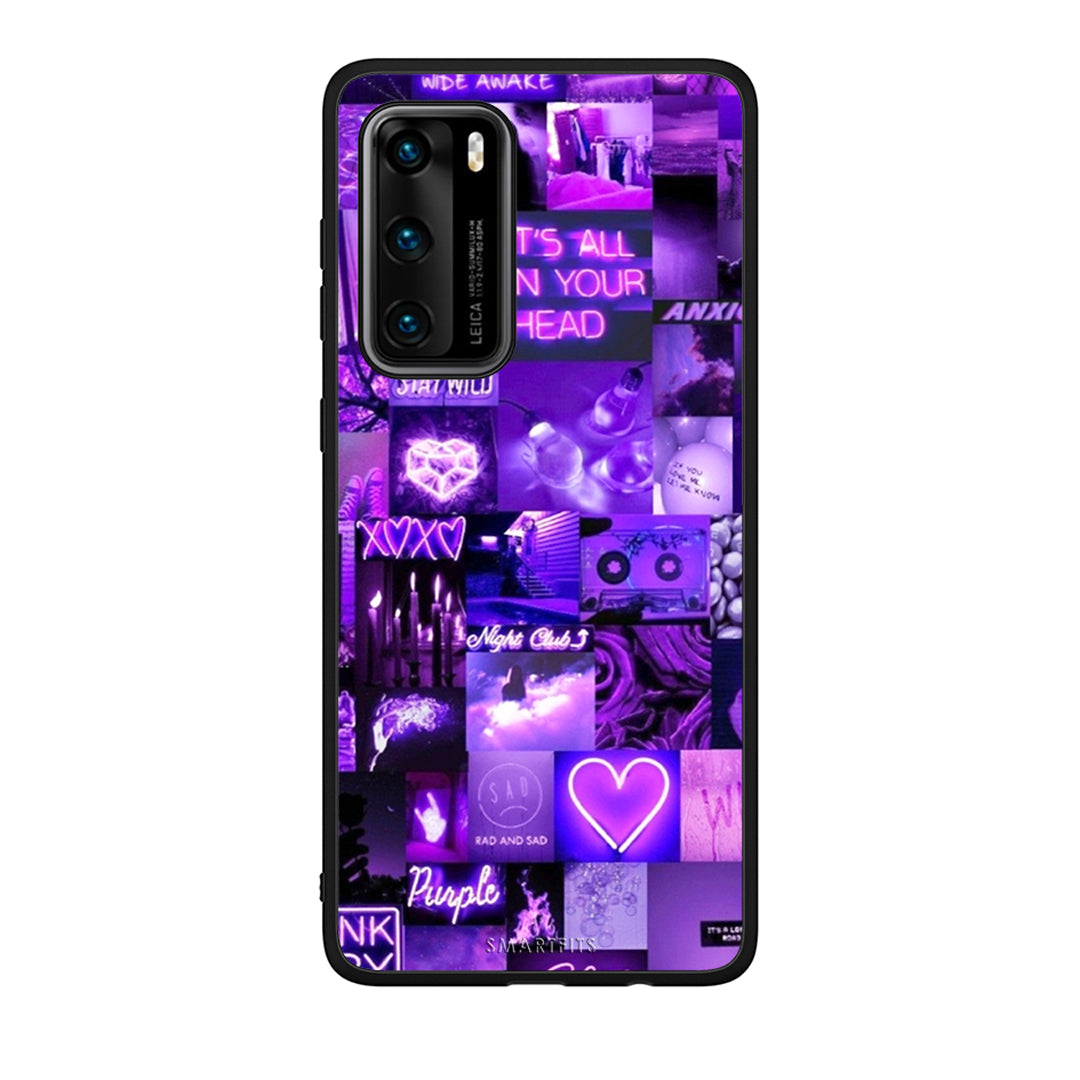 Huawei P40 Collage Stay Wild Θήκη Αγίου Βαλεντίνου από τη Smartfits με σχέδιο στο πίσω μέρος και μαύρο περίβλημα | Smartphone case with colorful back and black bezels by Smartfits