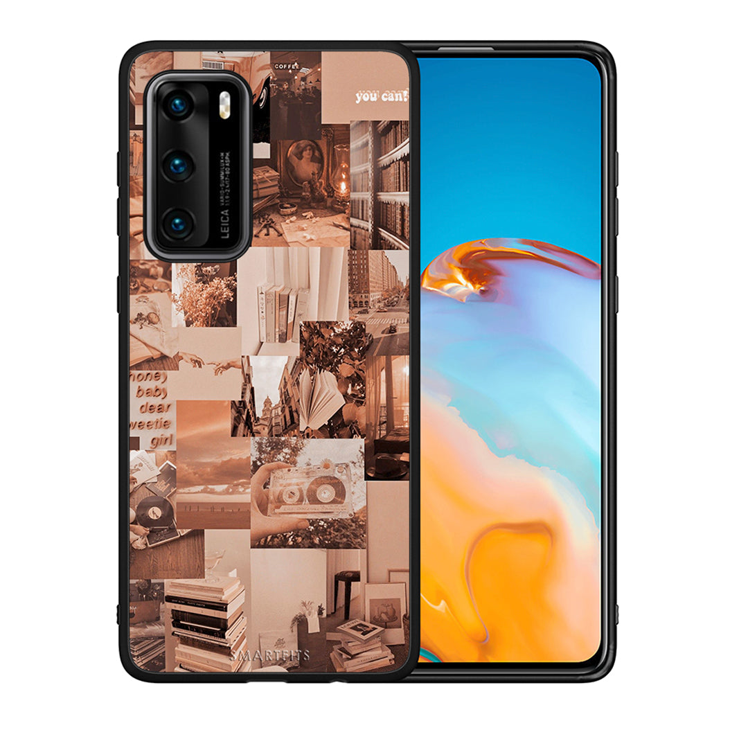 Θήκη Αγίου Βαλεντίνου Huawei P40 Collage You Can από τη Smartfits με σχέδιο στο πίσω μέρος και μαύρο περίβλημα | Huawei P40 Collage You Can case with colorful back and black bezels