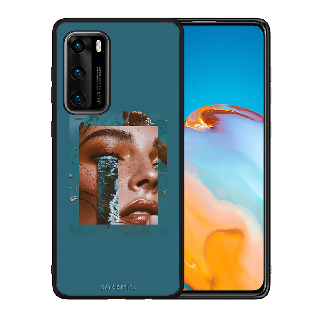 Θήκη Huawei P40 Cry An Ocean από τη Smartfits με σχέδιο στο πίσω μέρος και μαύρο περίβλημα | Huawei P40 Cry An Ocean case with colorful back and black bezels