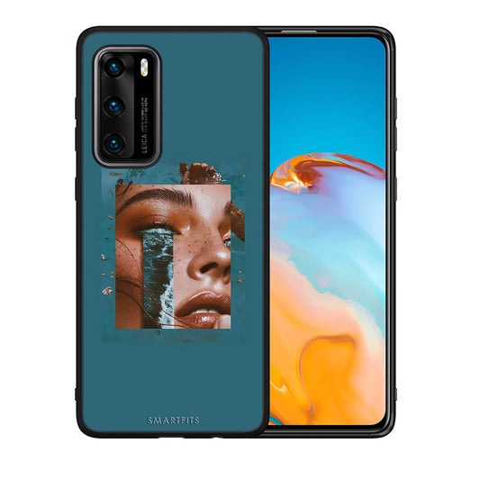 Θήκη Huawei P40 Cry An Ocean από τη Smartfits με σχέδιο στο πίσω μέρος και μαύρο περίβλημα | Huawei P40 Cry An Ocean case with colorful back and black bezels
