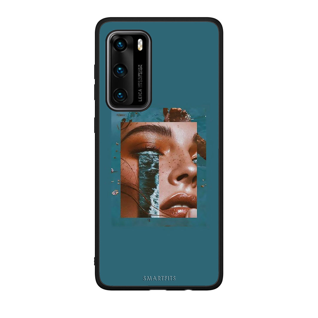 Huawei P40 Cry An Ocean θήκη από τη Smartfits με σχέδιο στο πίσω μέρος και μαύρο περίβλημα | Smartphone case with colorful back and black bezels by Smartfits