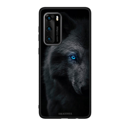 Huawei P40 Dark Wolf θήκη από τη Smartfits με σχέδιο στο πίσω μέρος και μαύρο περίβλημα | Smartphone case with colorful back and black bezels by Smartfits