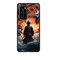 Thumbnail for Huawei P40 Dragons Fight θήκη από τη Smartfits με σχέδιο στο πίσω μέρος και μαύρο περίβλημα | Smartphone case with colorful back and black bezels by Smartfits