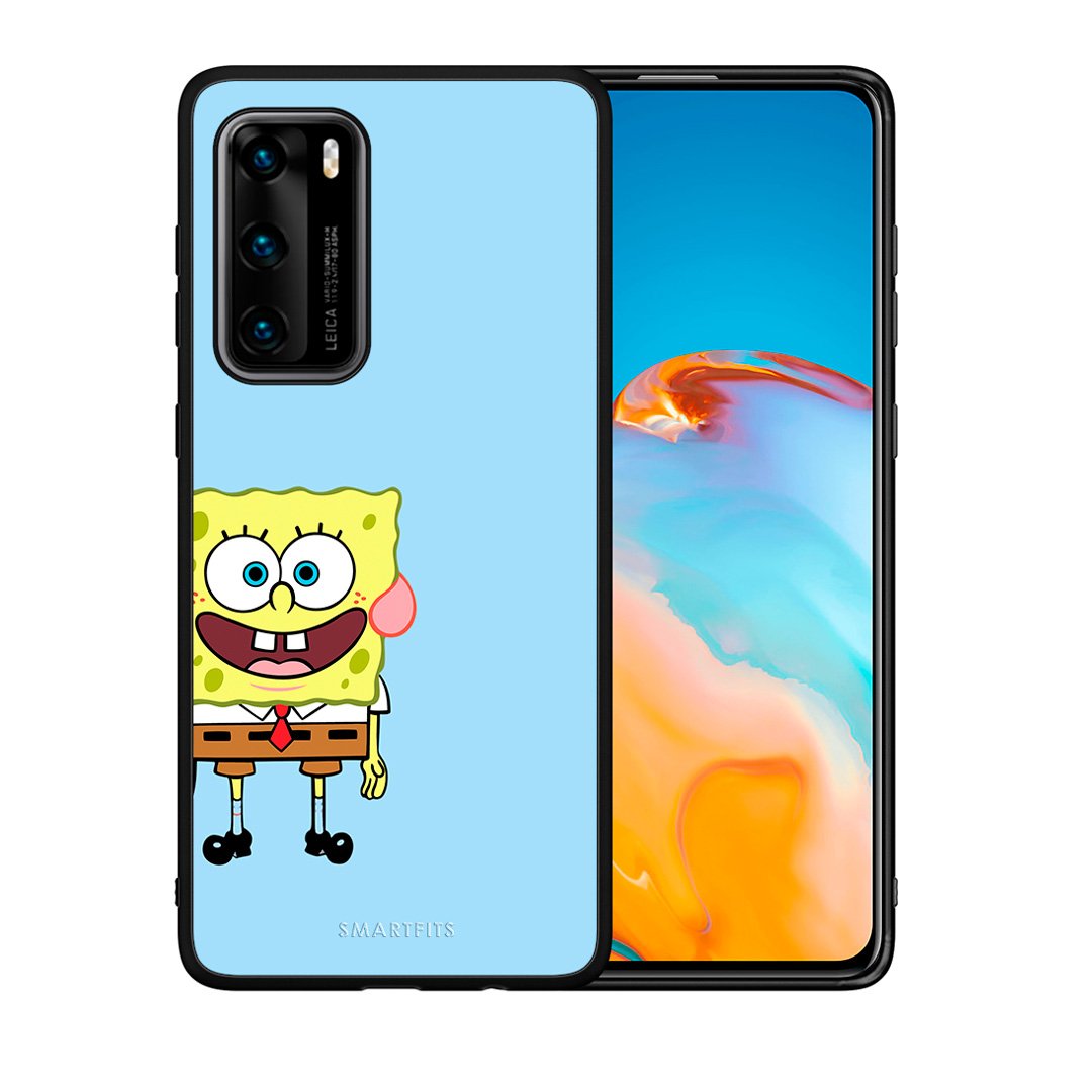 Θήκη Huawei P40 Friends Bob από τη Smartfits με σχέδιο στο πίσω μέρος και μαύρο περίβλημα | Huawei P40 Friends Bob case with colorful back and black bezels