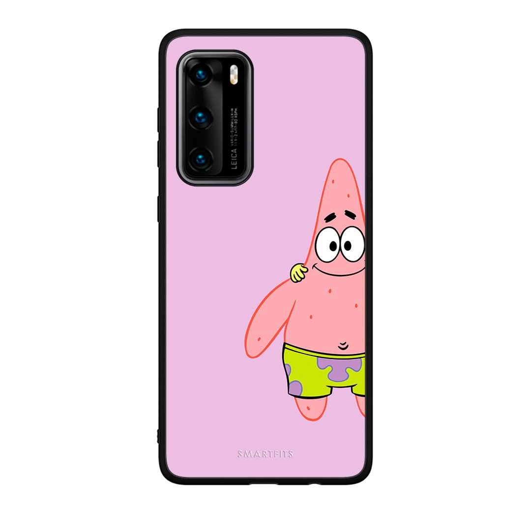 Huawei P40  Friends Patrick θήκη από τη Smartfits με σχέδιο στο πίσω μέρος και μαύρο περίβλημα | Smartphone case with colorful back and black bezels by Smartfits