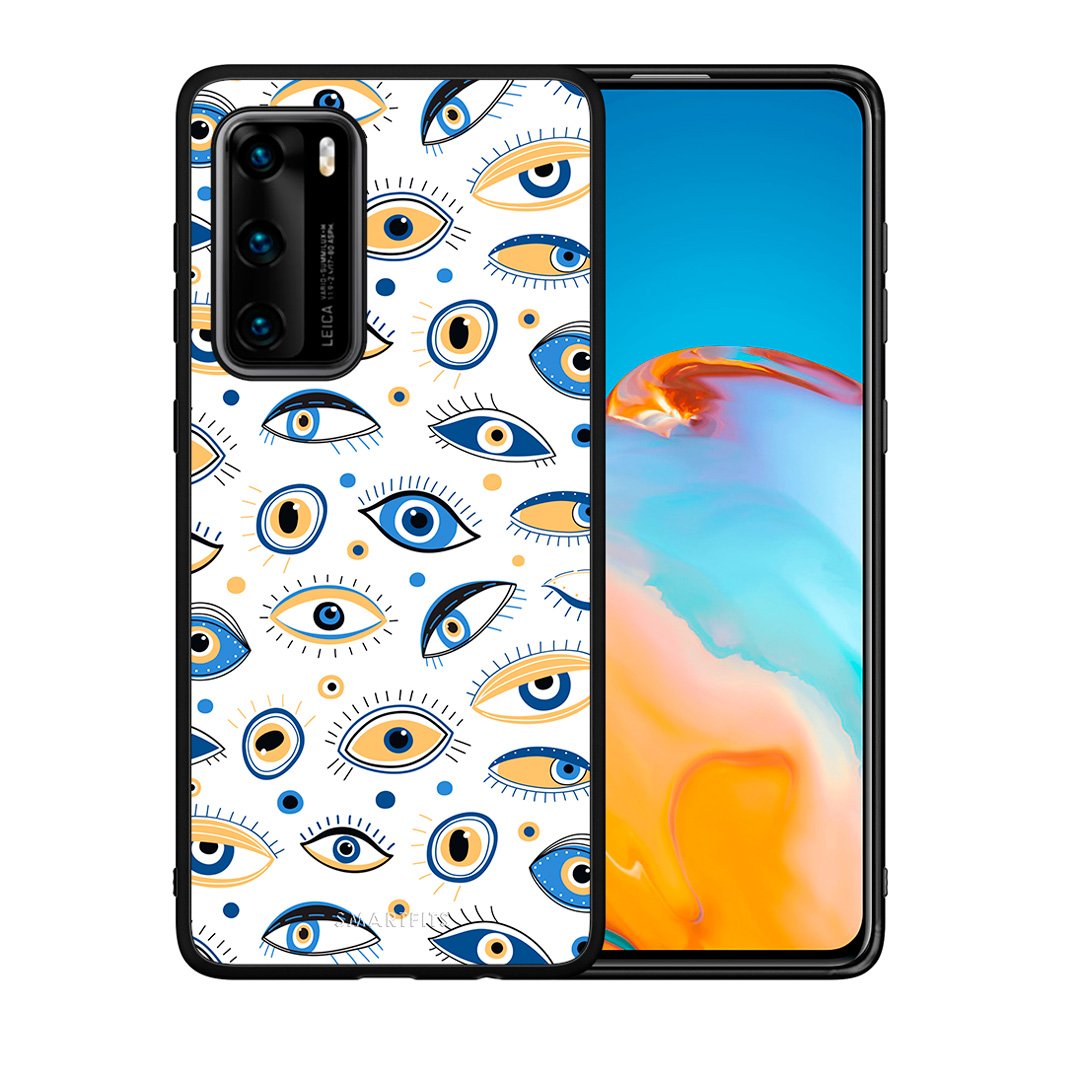 Θήκη Huawei P40 Ftou Ftou από τη Smartfits με σχέδιο στο πίσω μέρος και μαύρο περίβλημα | Huawei P40 Ftou Ftou case with colorful back and black bezels