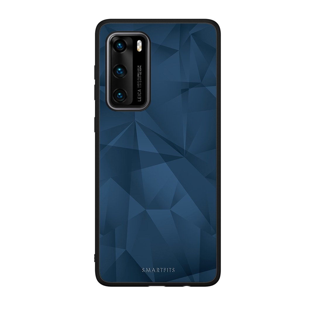 39 - Huawei P40  Blue Abstract Geometric case, cover, bumper