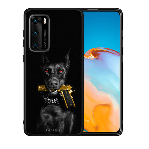 Θήκη Αγίου Βαλεντίνου Huawei P40 Golden Gun από τη Smartfits με σχέδιο στο πίσω μέρος και μαύρο περίβλημα | Huawei P40 Golden Gun case with colorful back and black bezels