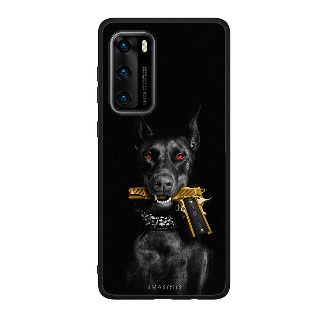 Huawei P40 Golden Gun Θήκη Αγίου Βαλεντίνου από τη Smartfits με σχέδιο στο πίσω μέρος και μαύρο περίβλημα | Smartphone case with colorful back and black bezels by Smartfits