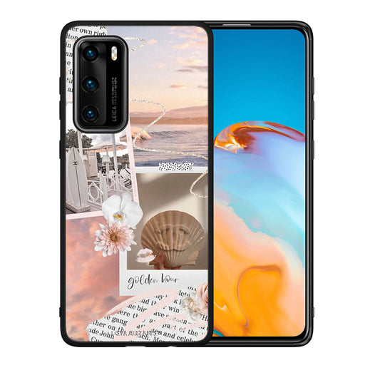 Θήκη Αγίου Βαλεντίνου Huawei P40 Golden Hour από τη Smartfits με σχέδιο στο πίσω μέρος και μαύρο περίβλημα | Huawei P40 Golden Hour case with colorful back and black bezels