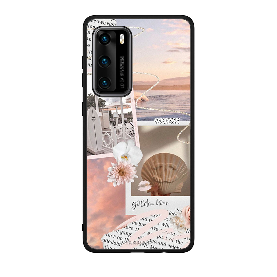 Huawei P40 Golden Hour Θήκη Αγίου Βαλεντίνου από τη Smartfits με σχέδιο στο πίσω μέρος και μαύρο περίβλημα | Smartphone case with colorful back and black bezels by Smartfits