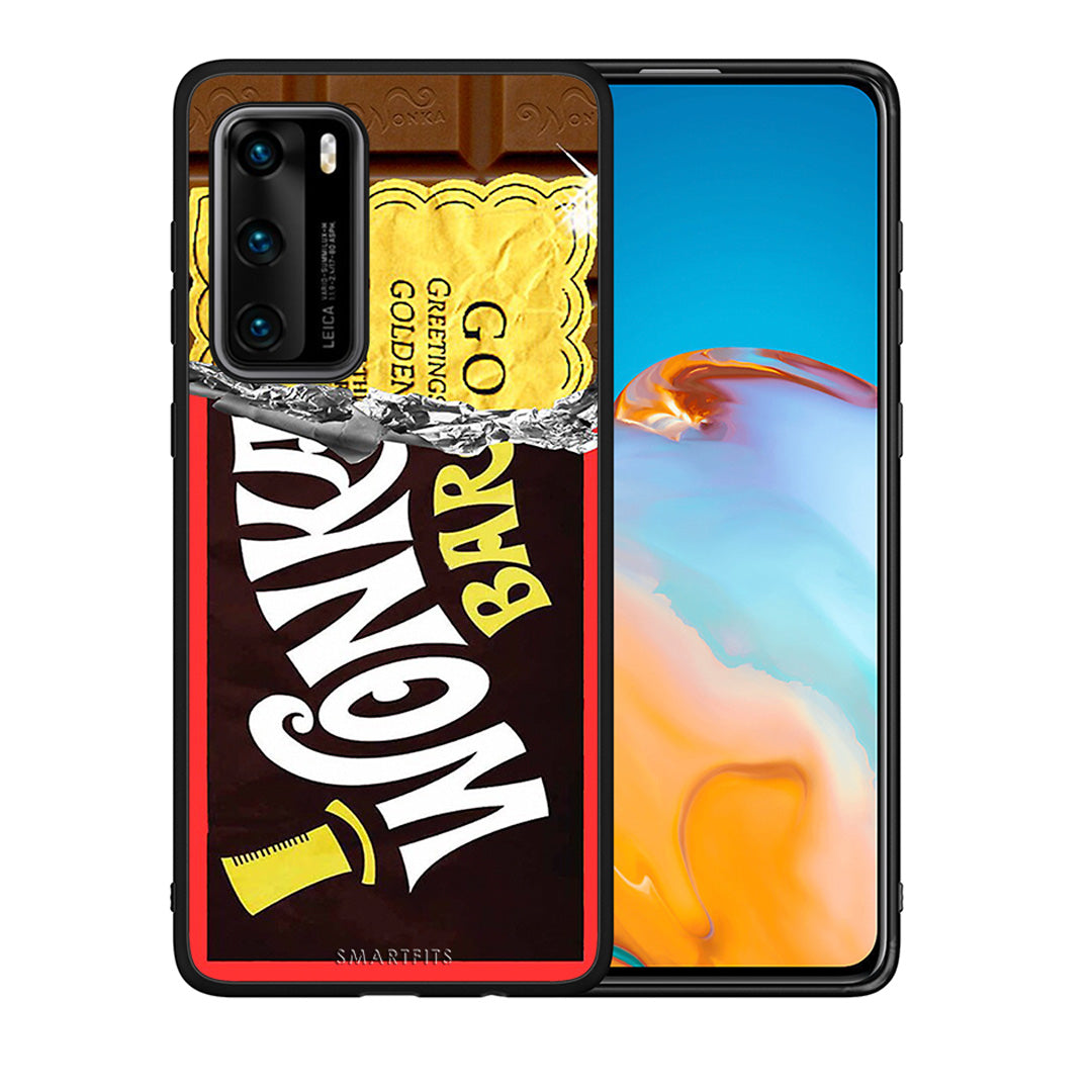 Θήκη Huawei P40 Golden Ticket από τη Smartfits με σχέδιο στο πίσω μέρος και μαύρο περίβλημα | Huawei P40 Golden Ticket case with colorful back and black bezels
