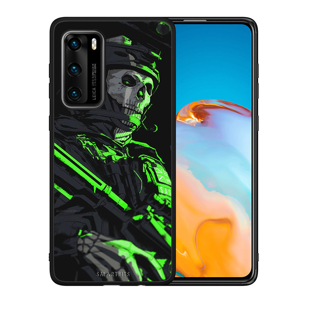Θήκη Αγίου Βαλεντίνου Huawei P40 Green Soldier από τη Smartfits με σχέδιο στο πίσω μέρος και μαύρο περίβλημα | Huawei P40 Green Soldier case with colorful back and black bezels