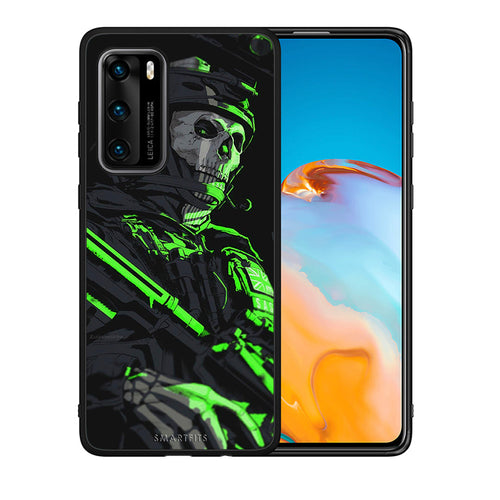 Θήκη Αγίου Βαλεντίνου Huawei P40 Green Soldier από τη Smartfits με σχέδιο στο πίσω μέρος και μαύρο περίβλημα | Huawei P40 Green Soldier case with colorful back and black bezels