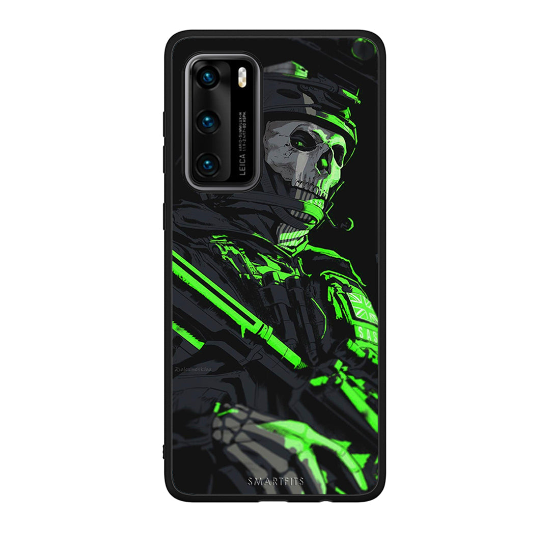 Huawei P40 Green Soldier Θήκη Αγίου Βαλεντίνου από τη Smartfits με σχέδιο στο πίσω μέρος και μαύρο περίβλημα | Smartphone case with colorful back and black bezels by Smartfits