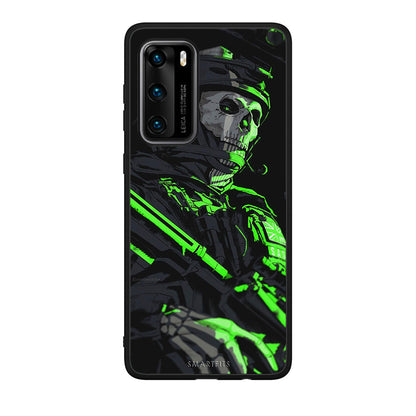 Huawei P40 Green Soldier Θήκη Αγίου Βαλεντίνου από τη Smartfits με σχέδιο στο πίσω μέρος και μαύρο περίβλημα | Smartphone case with colorful back and black bezels by Smartfits