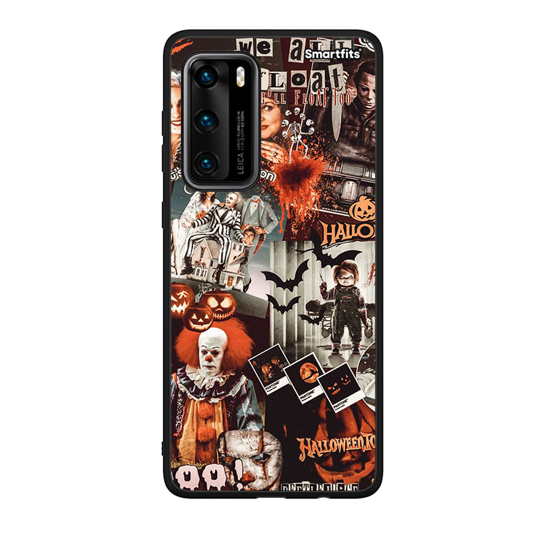 Huawei P40 Halloween Spooky Season Θήκη από τη Smartfits με σχέδιο στο πίσω μέρος και μαύρο περίβλημα | Smartphone case with colorful back and black bezels by Smartfits