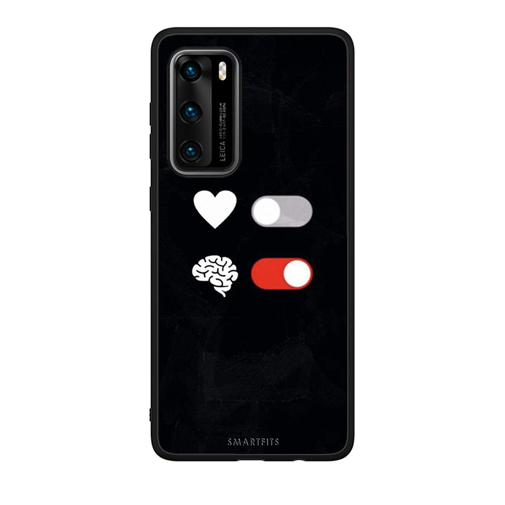 Huawei P40 Heart Vs Brain Θήκη Αγίου Βαλεντίνου από τη Smartfits με σχέδιο στο πίσω μέρος και μαύρο περίβλημα | Smartphone case with colorful back and black bezels by Smartfits