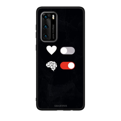 Huawei P40 Heart Vs Brain Θήκη Αγίου Βαλεντίνου από τη Smartfits με σχέδιο στο πίσω μέρος και μαύρο περίβλημα | Smartphone case with colorful back and black bezels by Smartfits