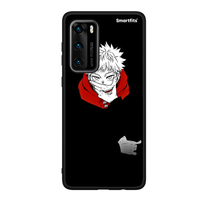 Huawei P40 Itadori Anime θήκη από τη Smartfits με σχέδιο στο πίσω μέρος και μαύρο περίβλημα | Smartphone case with colorful back and black bezels by Smartfits