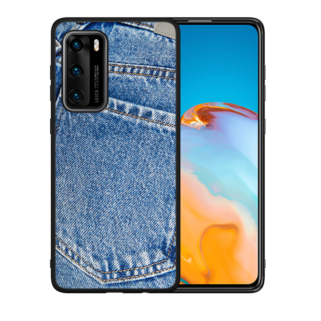 Θήκη Huawei P40 Jeans Pocket από τη Smartfits με σχέδιο στο πίσω μέρος και μαύρο περίβλημα | Huawei P40 Jeans Pocket case with colorful back and black bezels