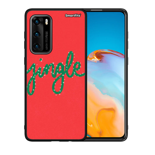 Θήκη Huawei P40 Jingle Xmas από τη Smartfits με σχέδιο στο πίσω μέρος και μαύρο περίβλημα | Huawei P40 Jingle Xmas case with colorful back and black bezels