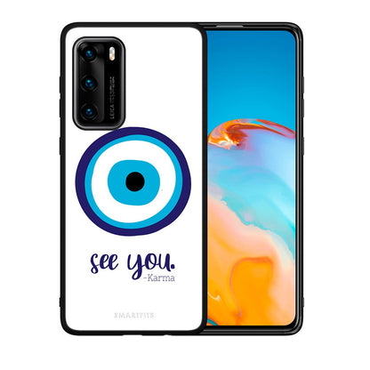 Θήκη Huawei P40 Karma Says από τη Smartfits με σχέδιο στο πίσω μέρος και μαύρο περίβλημα | Huawei P40 Karma Says case with colorful back and black bezels