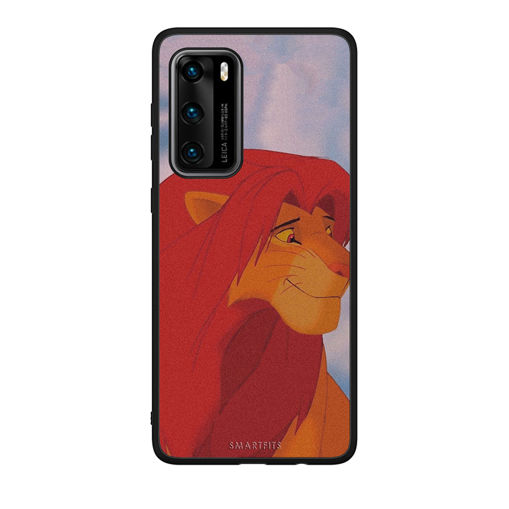 Huawei P40 Lion Love 1 Θήκη Αγίου Βαλεντίνου από τη Smartfits με σχέδιο στο πίσω μέρος και μαύρο περίβλημα | Smartphone case with colorful back and black bezels by Smartfits