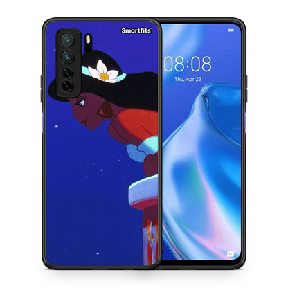 Θήκη Huawei P40 Lite 5G Alladin And Jasmine Love 2 από τη Smartfits με σχέδιο στο πίσω μέρος και μαύρο περίβλημα | Huawei P40 Lite 5G Alladin And Jasmine Love 2 Case with Colorful Back and Black Bezels