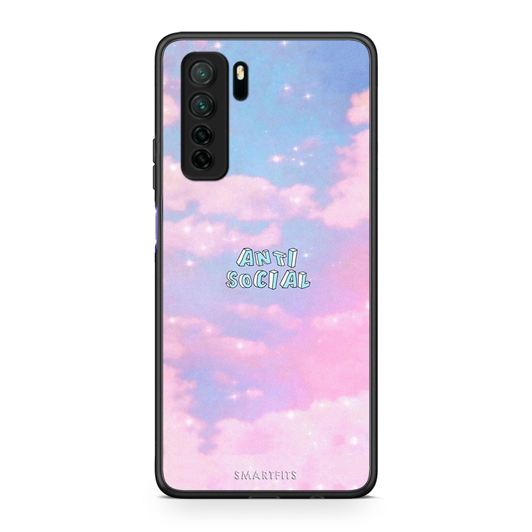 Θήκη Huawei P40 Lite 5G Anti Social από τη Smartfits με σχέδιο στο πίσω μέρος και μαύρο περίβλημα | Huawei P40 Lite 5G Anti Social Case with Colorful Back and Black Bezels